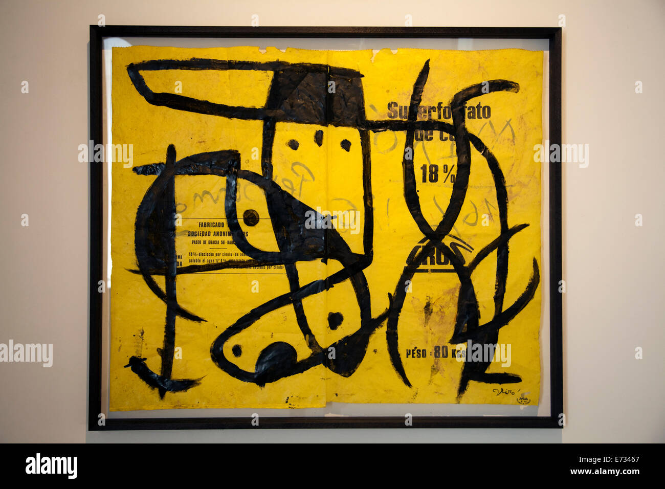 Joan Miró 's personnages on Exhibition at Museum of Contemporary Art in Dalt Vila in Ibiza Stock Photo
