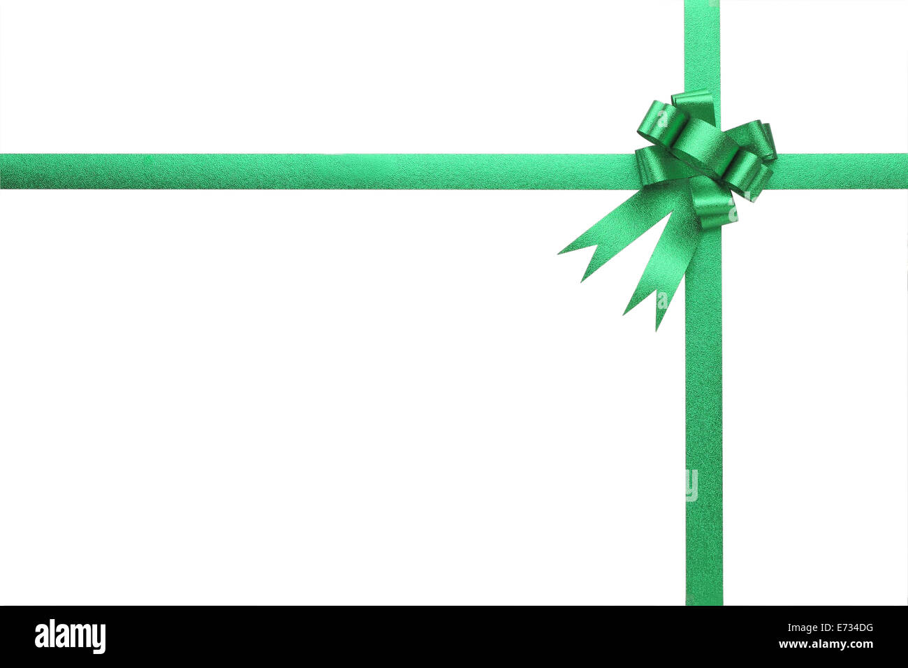 green ribbon isolated on white background Stock Photo