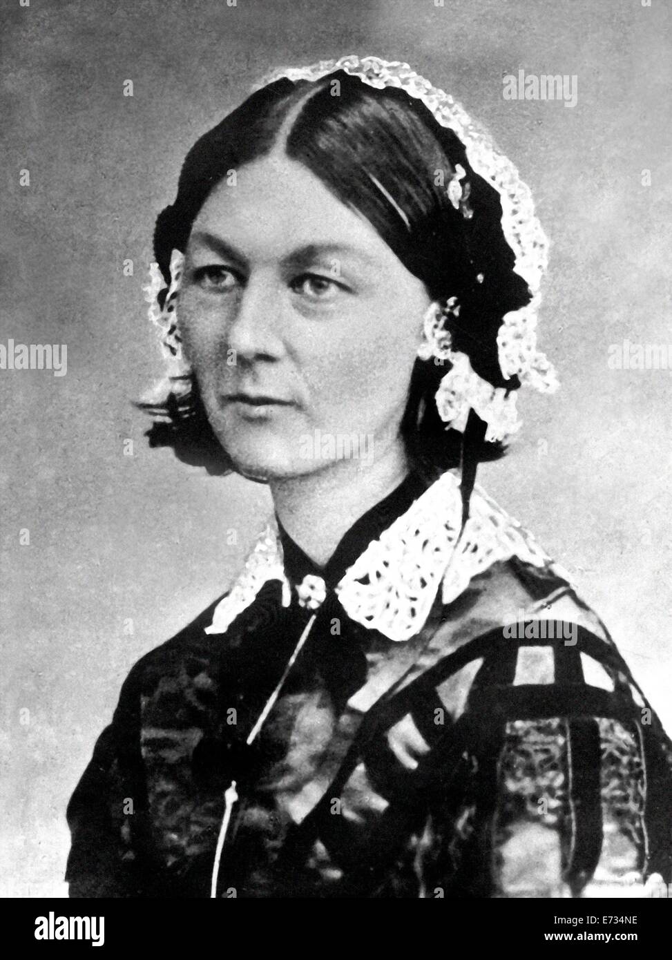 Florence Nightingale is famous for her nursing work during the Crimean War (1854 - 56).  From the archives of Press Portrait Service (formerly Press Portrait Bureau) Stock Photo