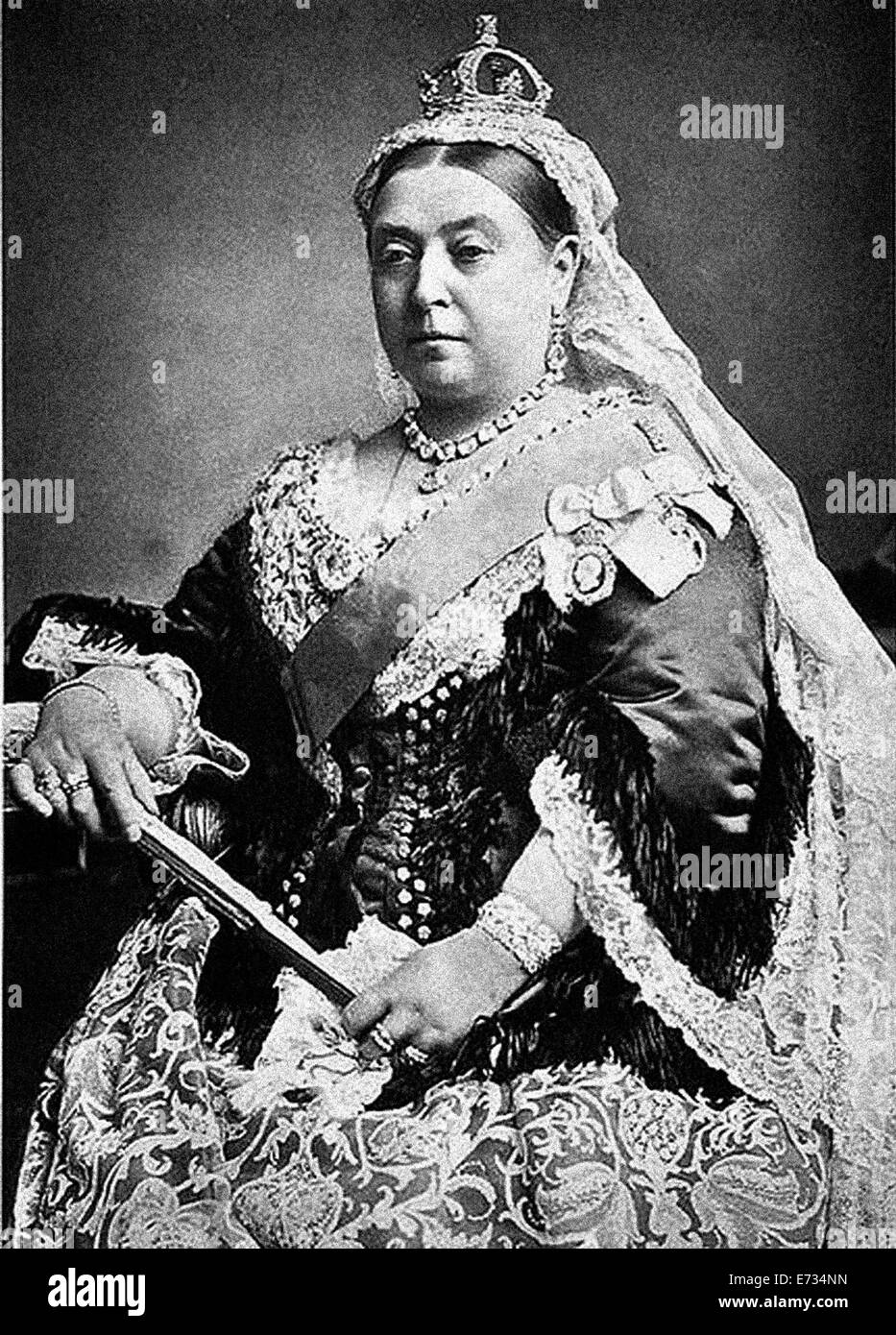 Queen Victoria during her Diamond jubilee. From the archives of Press Portrait Service (formerly Press Portrait Bureau) Stock Photo