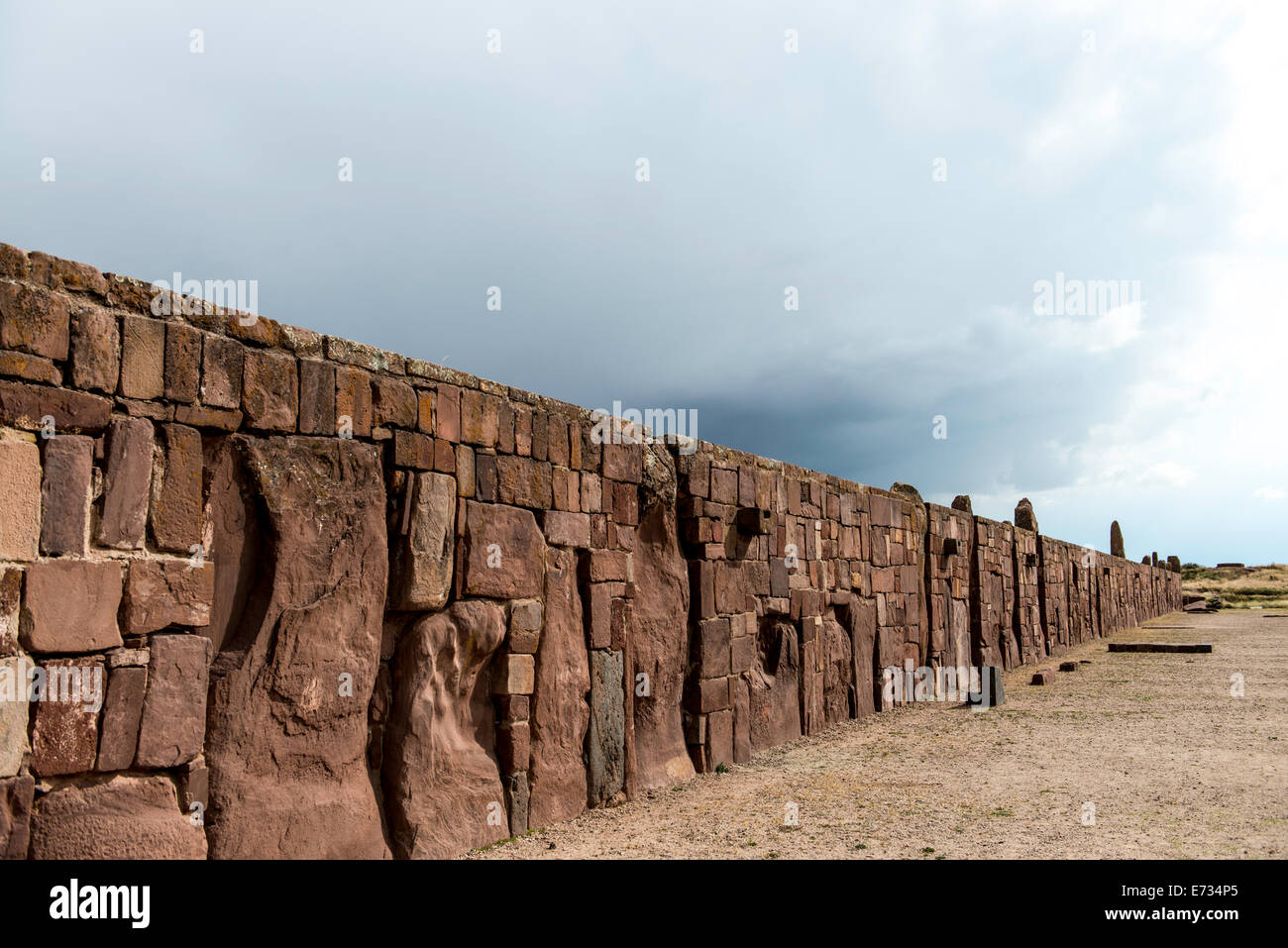 Tiahuanaco or Tiwanaku Semi-subterranean Temple Province of Ingavi, Department of La Paz Bolivia South America Stock Photo