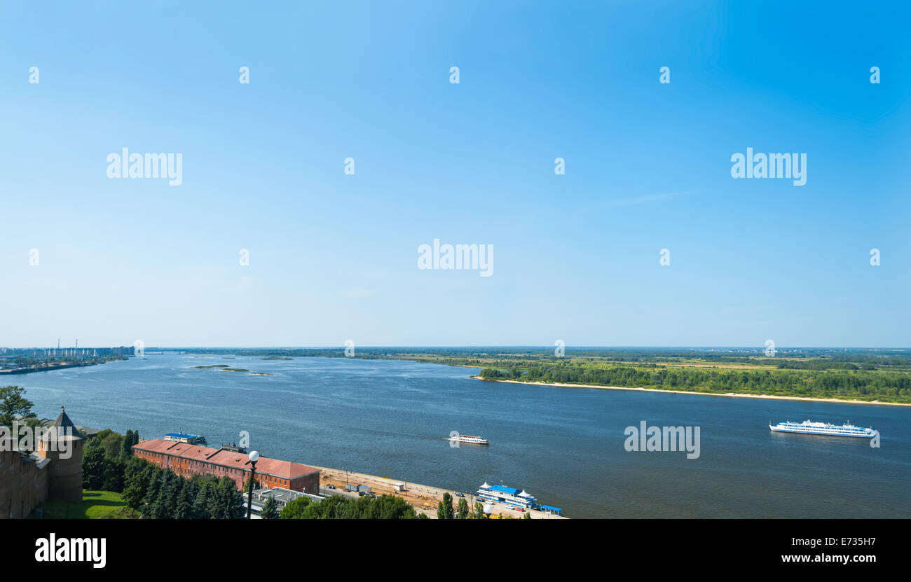 The Volga at Nizhny Novgorod. The Volga is the longest river in Europe; it is also Europe's