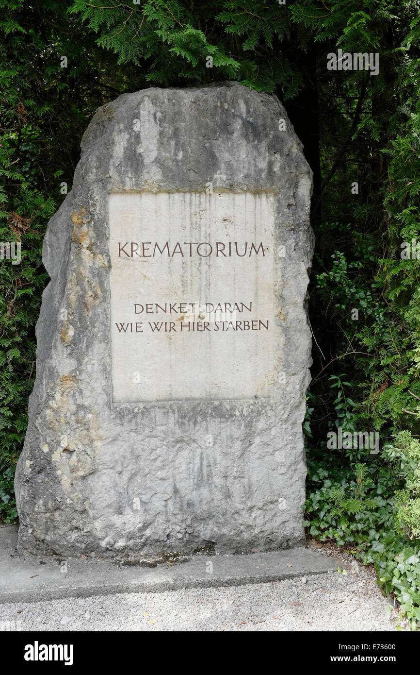 Crematorium Memorial at Dachau Concentration Camp, Munich, Bavaria, Germany Stock Photo