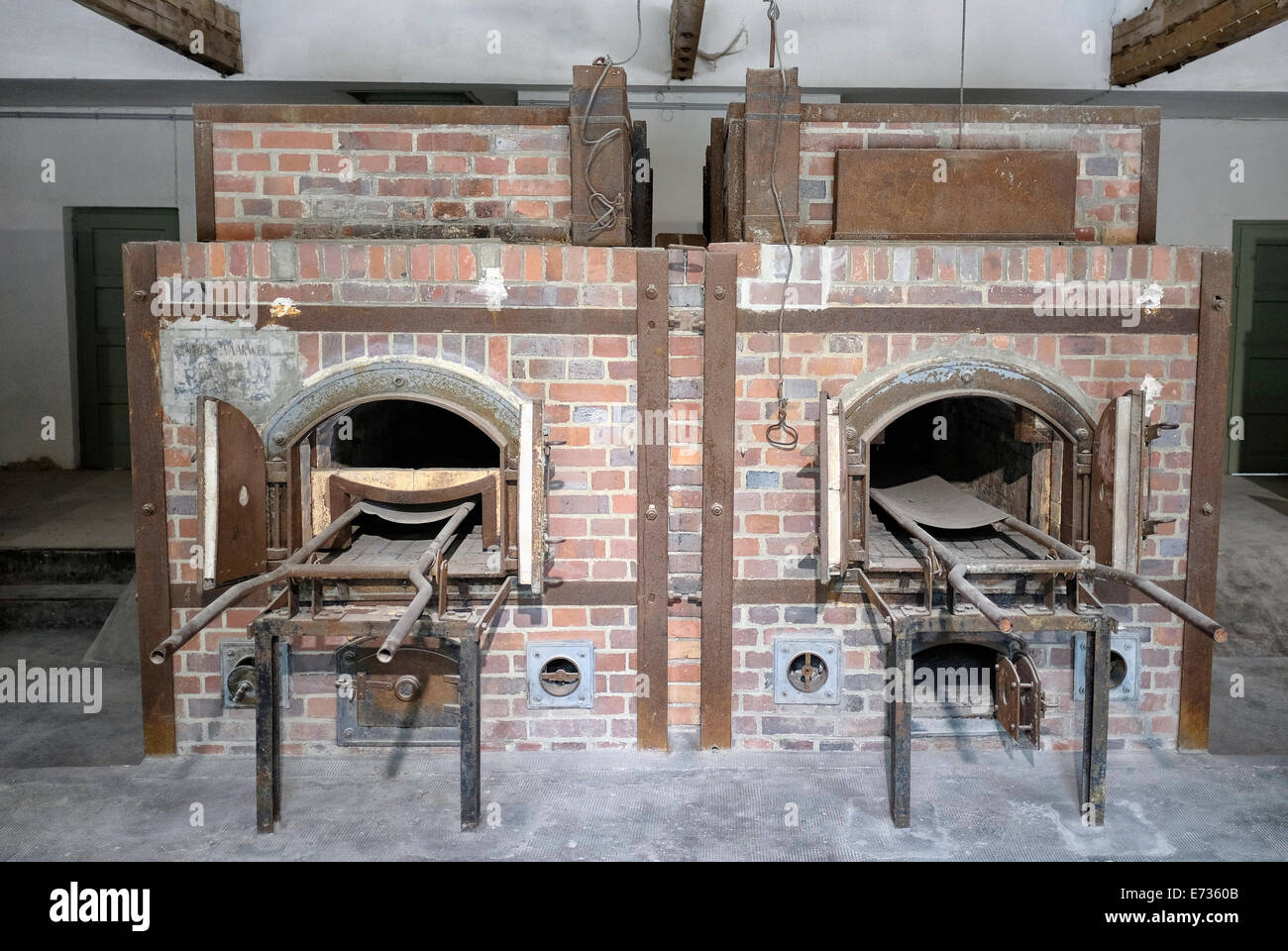 Crematorium Ovens at Dachau Concentration Camp, Munich, Bavaria, Germany Stock Photo
