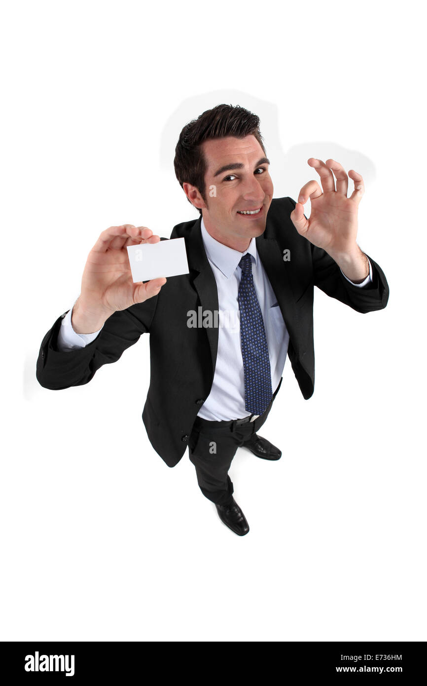 Man teaching card Stock Photo