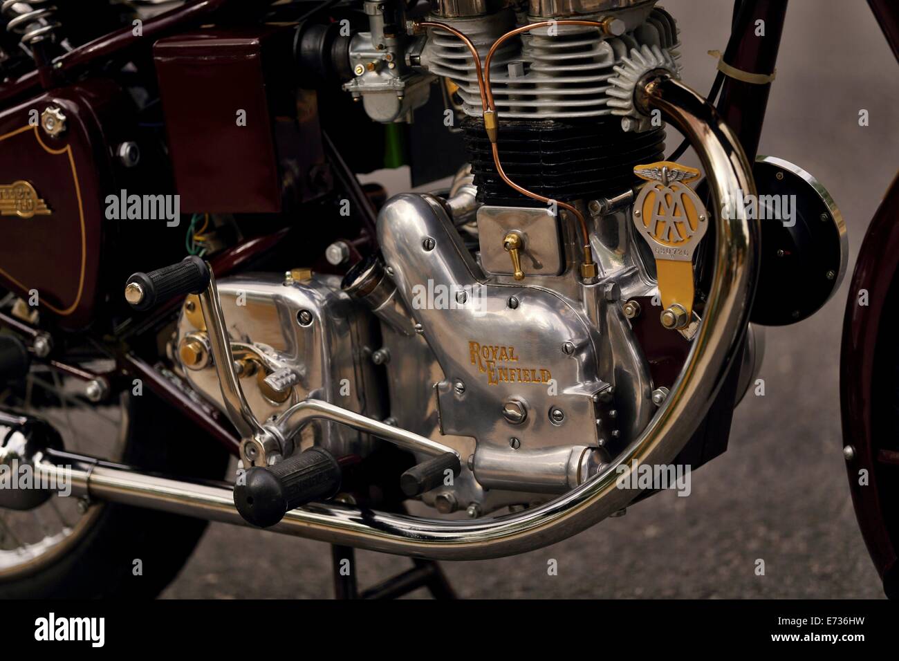 Royal Enfield bullet 350 G2 1954 engine made in England motorcycle Stock Photo