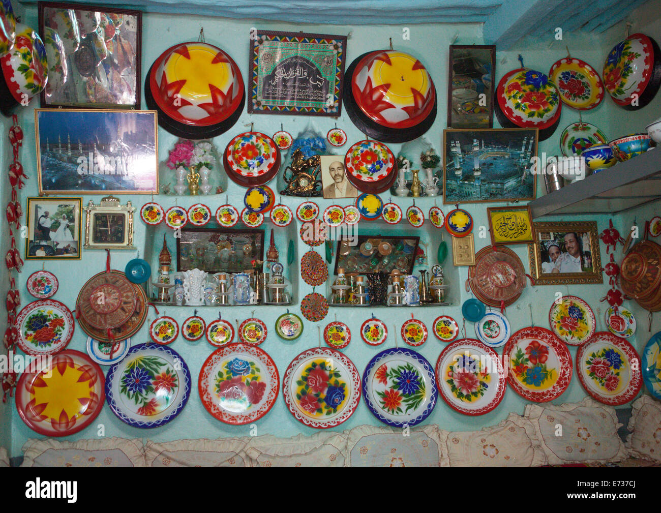 Decoration Inside An Harari House, Harar, Ethiopia Stock Photo
