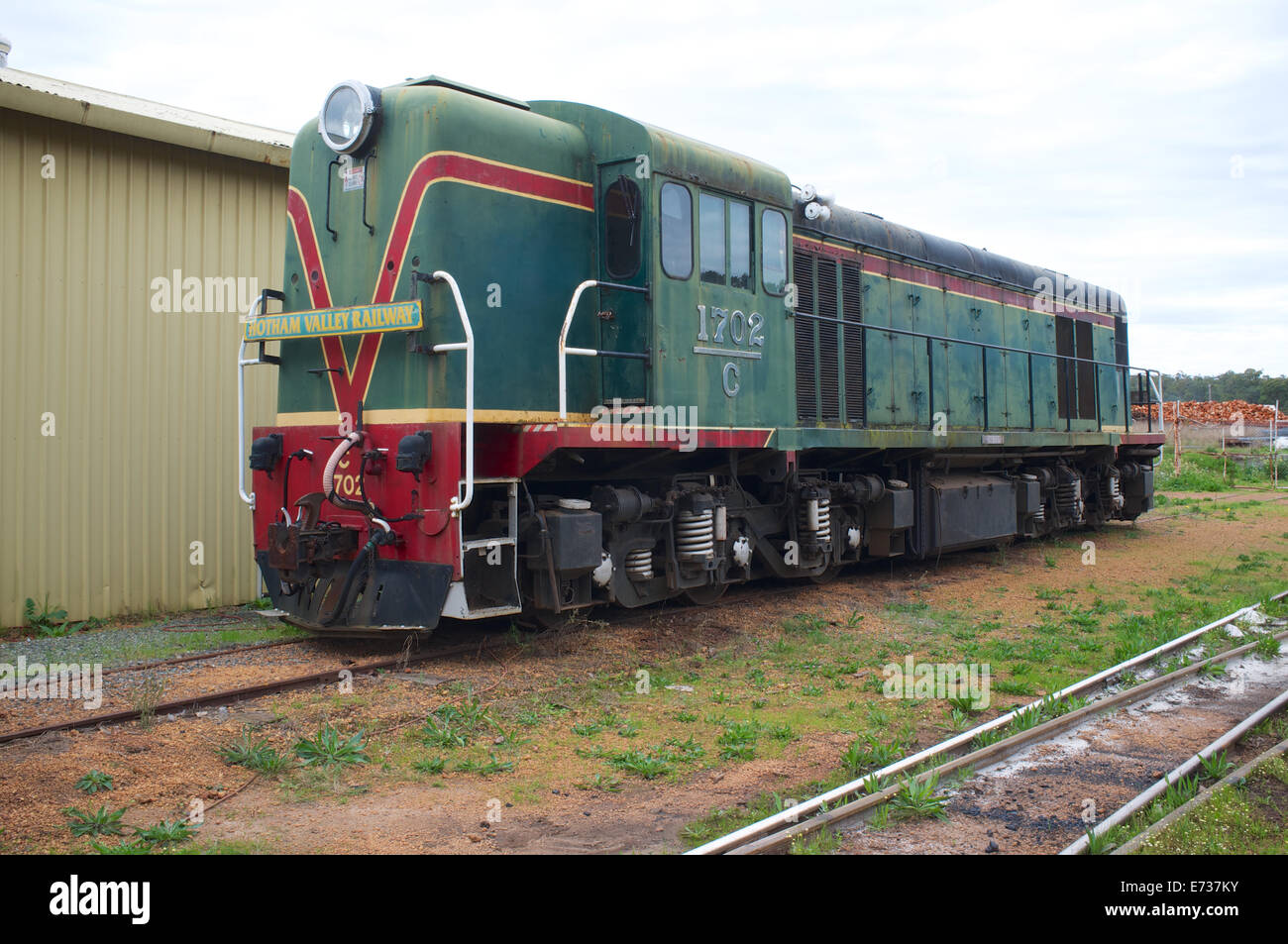 Diesel locomotive C1702, WAGR C class Co-Co, at Dwellingup, Western Australia