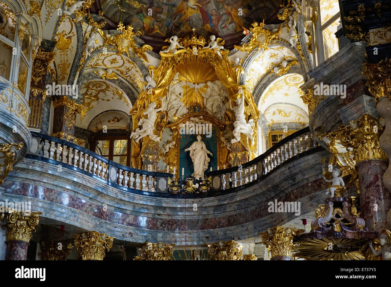 The court chapel at the Residence Palace, UNESCO World Heritage Site, Wurzburg, Bavaria, Germany, Europe Stock Photo