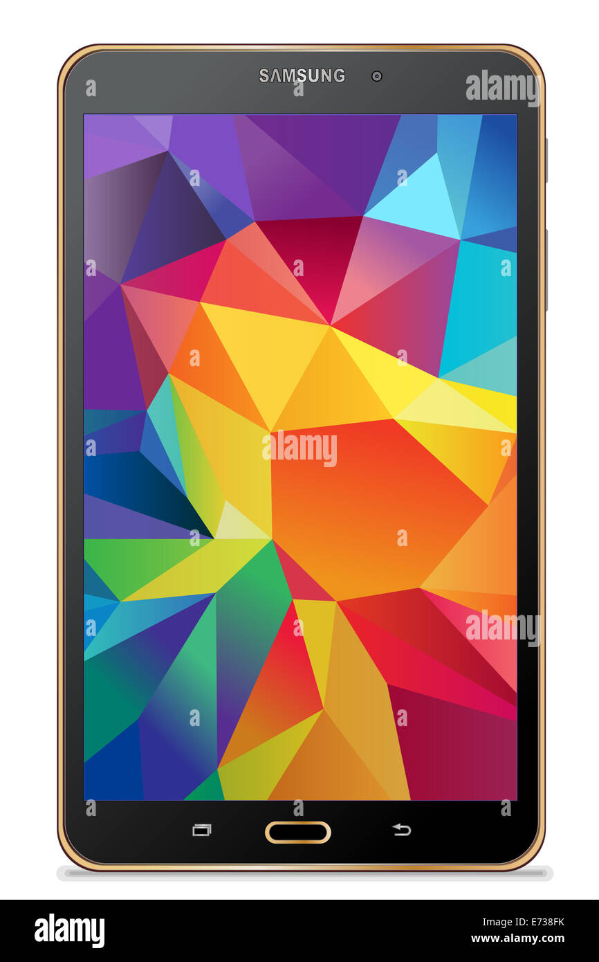 Samsung galaxy Tab S gold Stock Photo