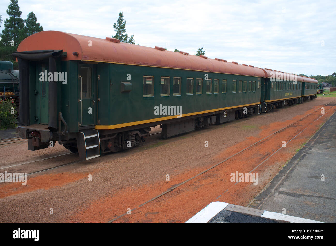 Hotham Valley Railway carriages at Dwellingup Station, Western