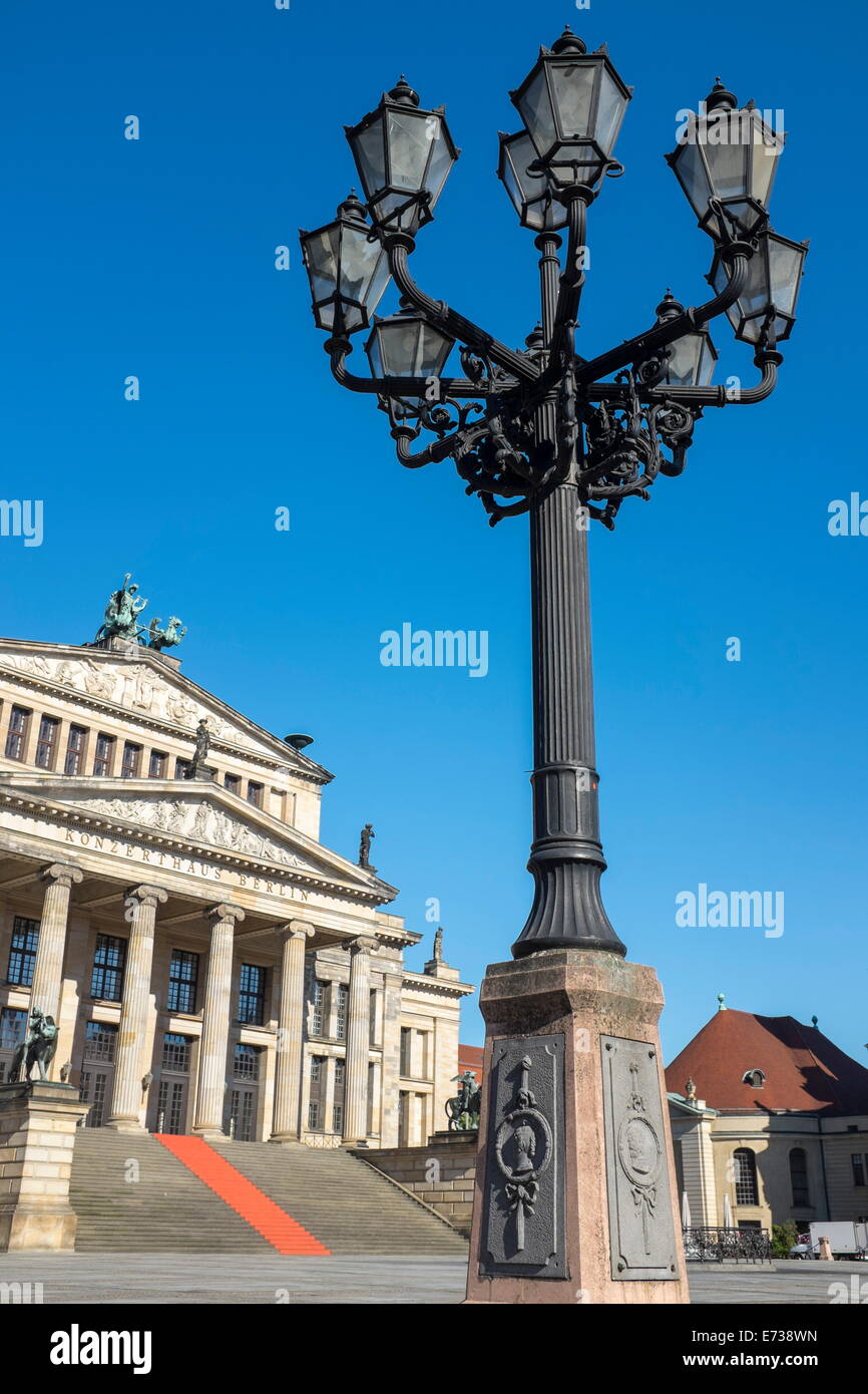 Berlin Concert House (Konzerthaus Berlin) with ornate traditional lamppost in the foreground, Berlin, Germany, Europe Stock Photo
