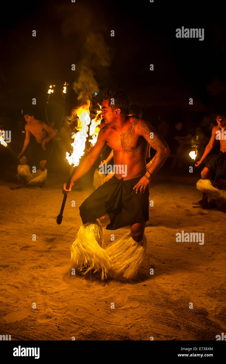 Traditional Firedance, Viti Levu, Fiji, South Pacific, Pacific Stock Photo