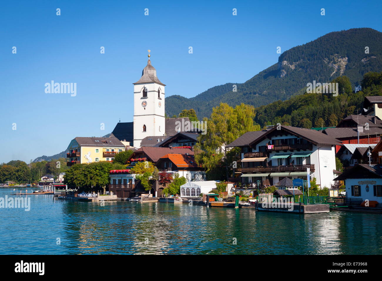 Parish Church, St. Wolfgang, Wolfgangsee lake, Flachgau, Salzburg, Upper Austria, Austria, Europe Stock Photo