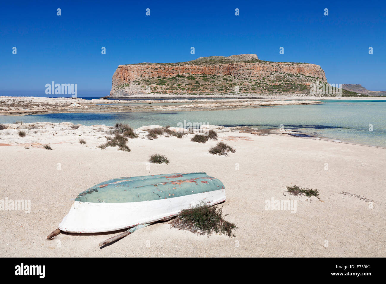 Balos bay and beach, Gramvousa Peninsula, Crete, Greek Islands, Greece, Europe Stock Photo