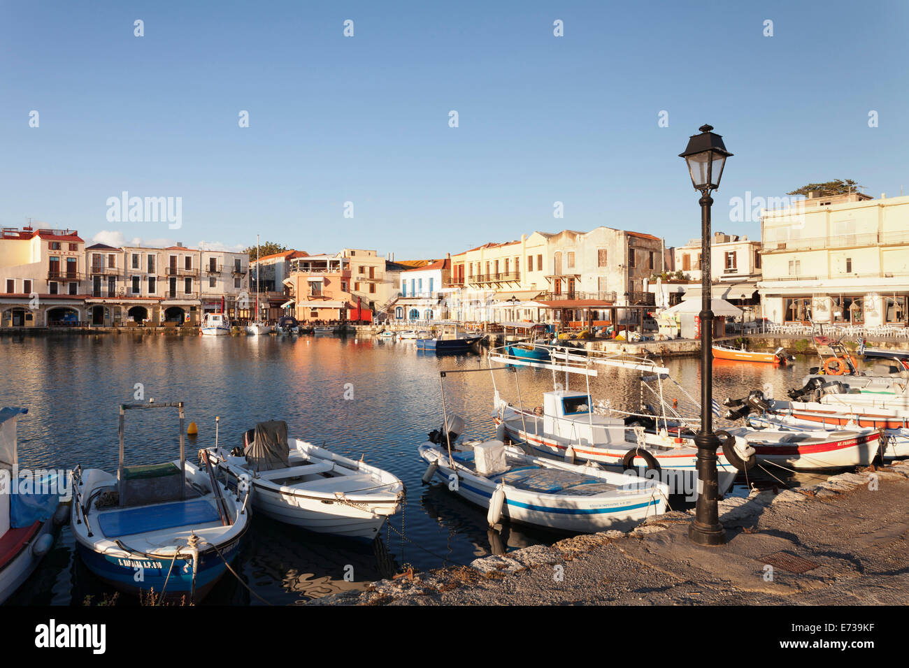 Old Venetian harbour, Rethymno (Rethymnon), Crete, Greek Islands, Greece, Europe Stock Photo