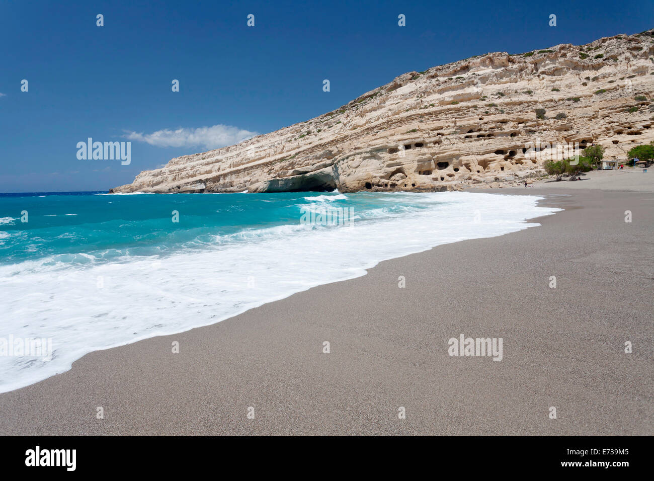 Matala Bay and Beach, Heraklion District, Crete, Greek Islands, Greece, Europe Stock Photo