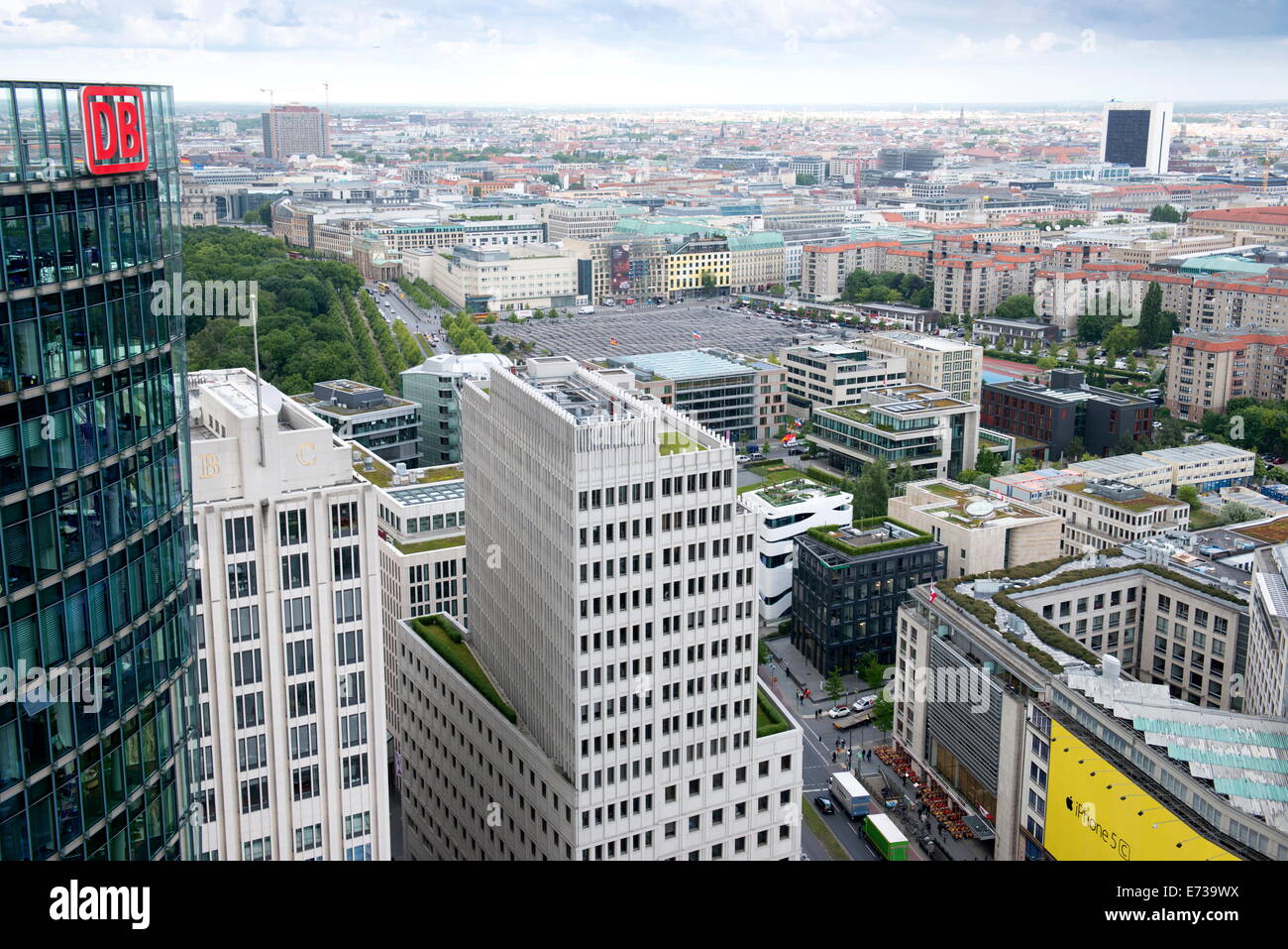 From the top of the Kollhoff building on Potsdamer Platz, Berlin, Germany, Europe Stock Photo