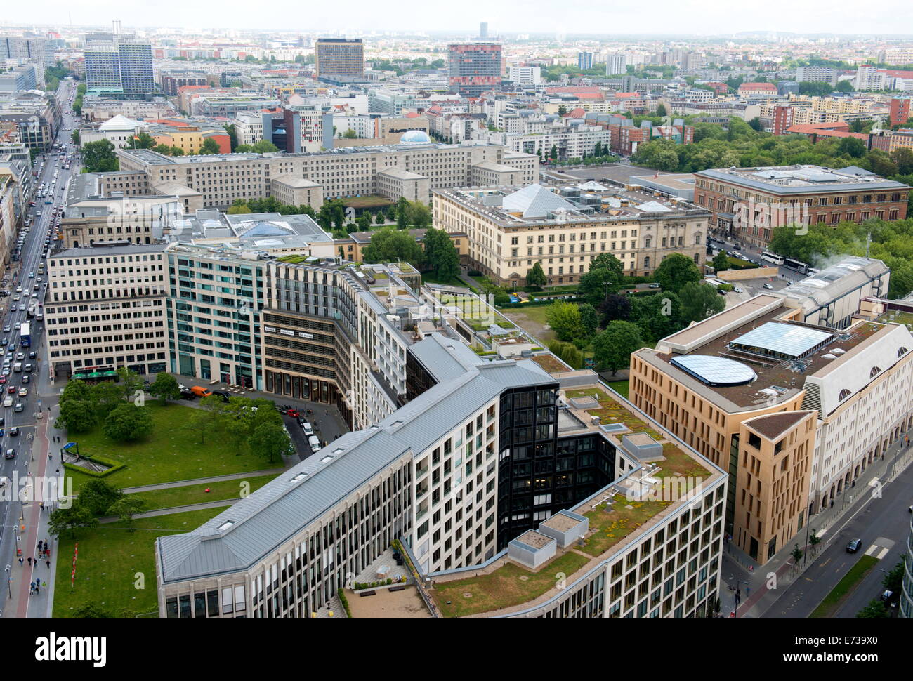 From the top of the Kollhoff building on Potsdamer Platz, Berlin, Germany, Europe Stock Photo