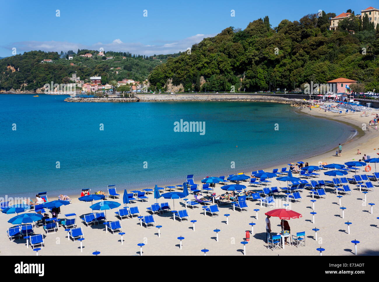 Lerici bay and beach, Liguria, Italy, Europe Stock Photo