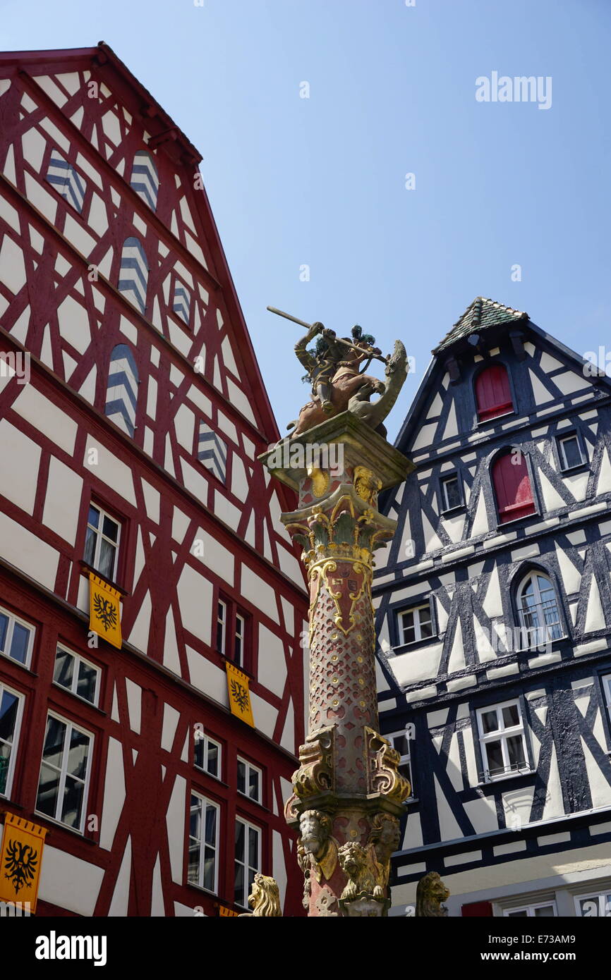 Rothenburg ob der Tauber, Romantic Road, Franconia, Bavaria, Germany, Europe Stock Photo