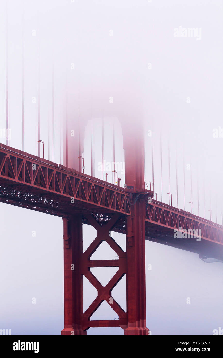 Golden Gate Bridge in the mist, San Francisco, California, United States of America, North America Stock Photo