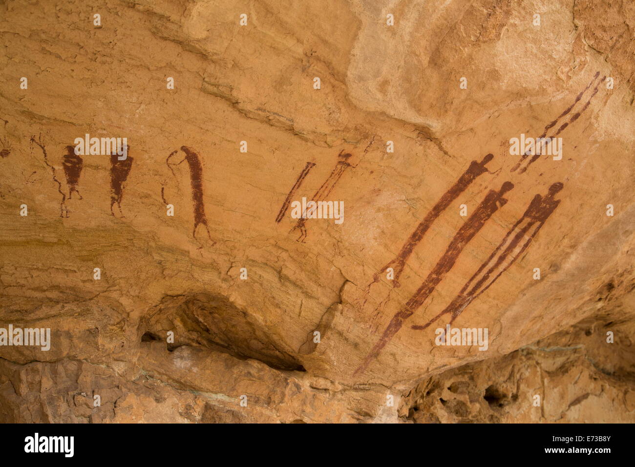 Wild Horse Canyon Pictograph Panel, Barrier Canyon style, near Hanksville, Utah, United States of America, North America Stock Photo