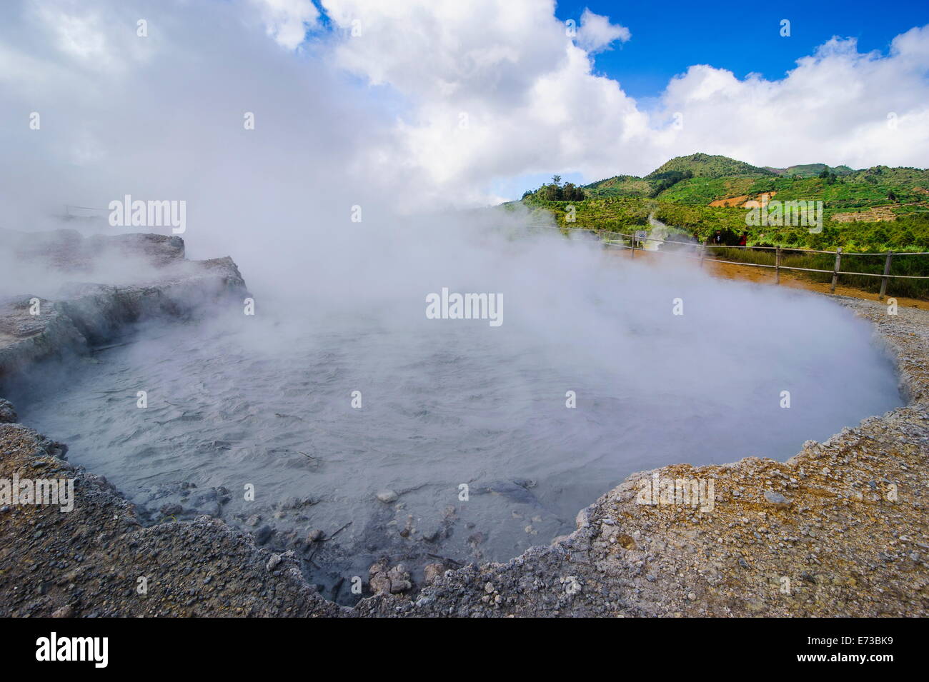Smoking Sikidang Crater, Dieng Plateau, Java, Indonesia, Southeast Asia, Asia Stock Photo