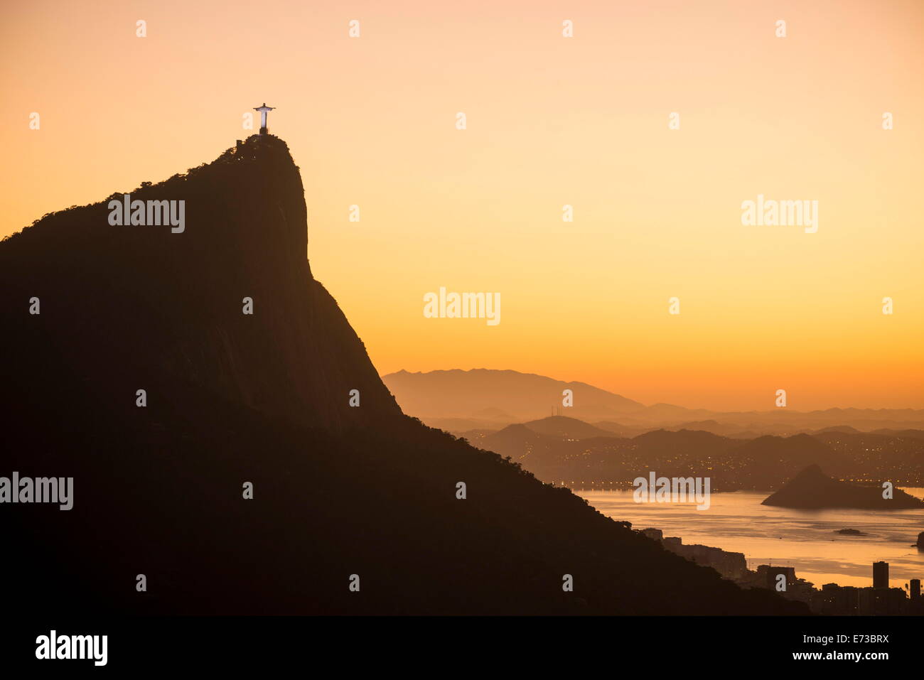 View from Chinese Vista at dawn, Rio de Janeiro, Brazil, South America Stock Photo