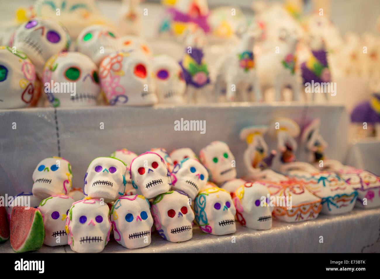 Dia de los Muertos (Day of the Dead) Souvenirs, San Miguel de Allende, Guanajuato, Mexico, North America Stock Photo