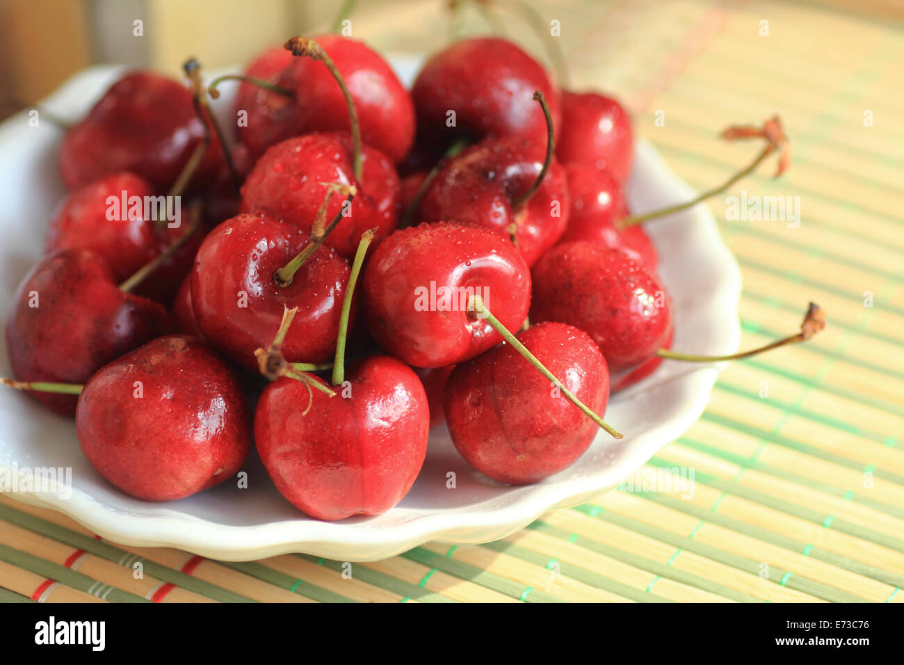 Cherries in the plate Stock Photo
