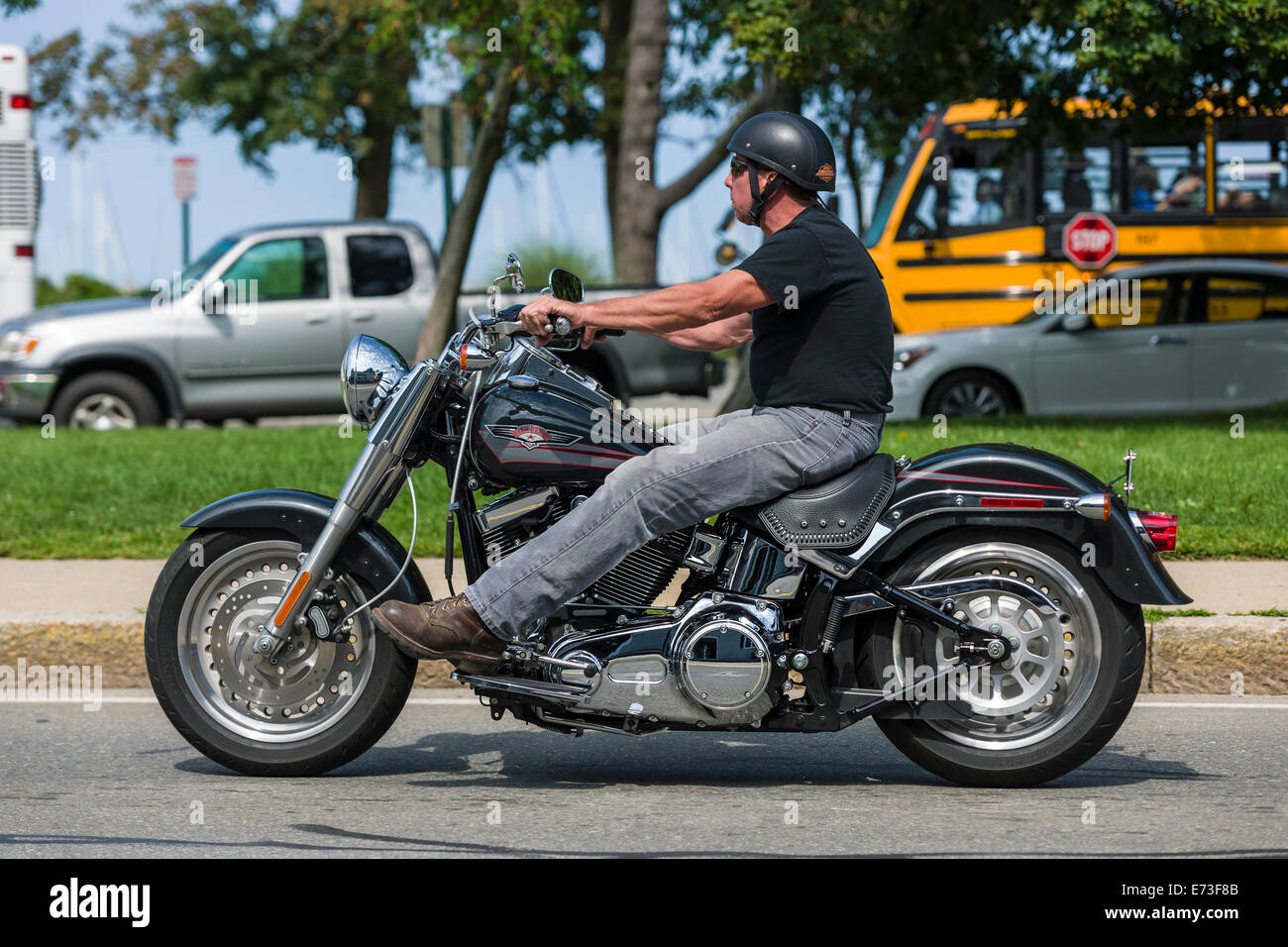 Harley Davidson Rider Stock Photo