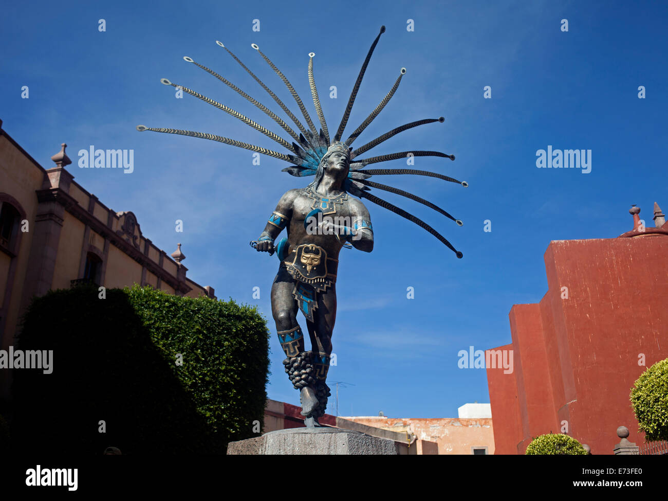 The sculpture of the Chichimeca indian in Queretaro, Mexico, July 19 ...