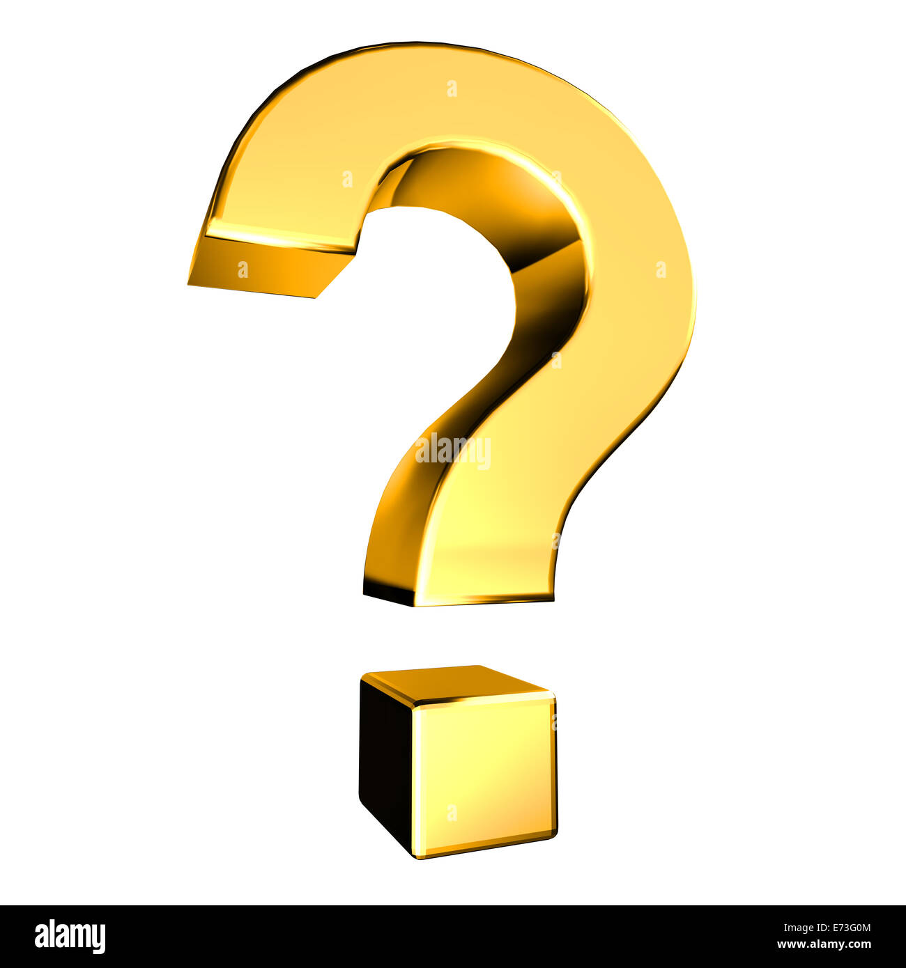 Gold question mark stand alone on white background Stock Photo Alamy