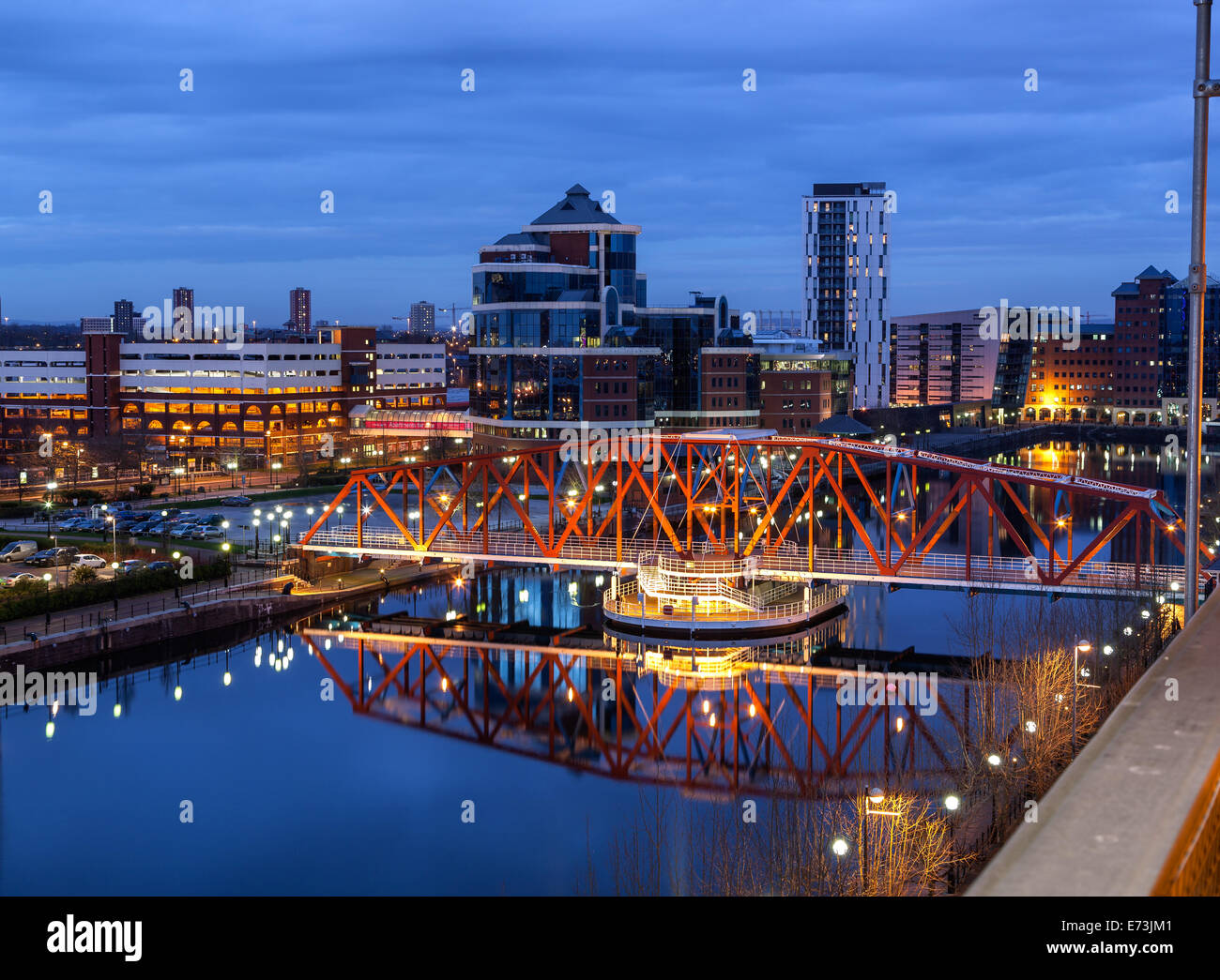 Salford Quays skyline in the Greater Manchester, England Stock Photo