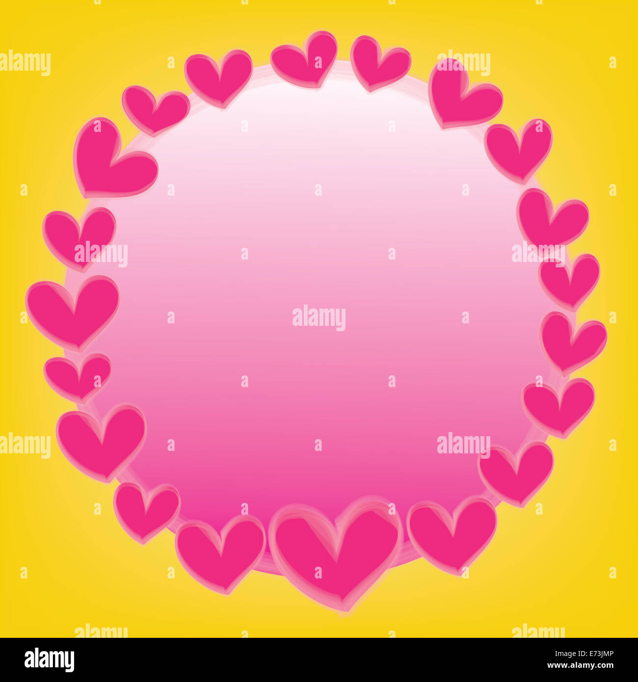 abstract pink heart with space for text on a yellow background Stock ...