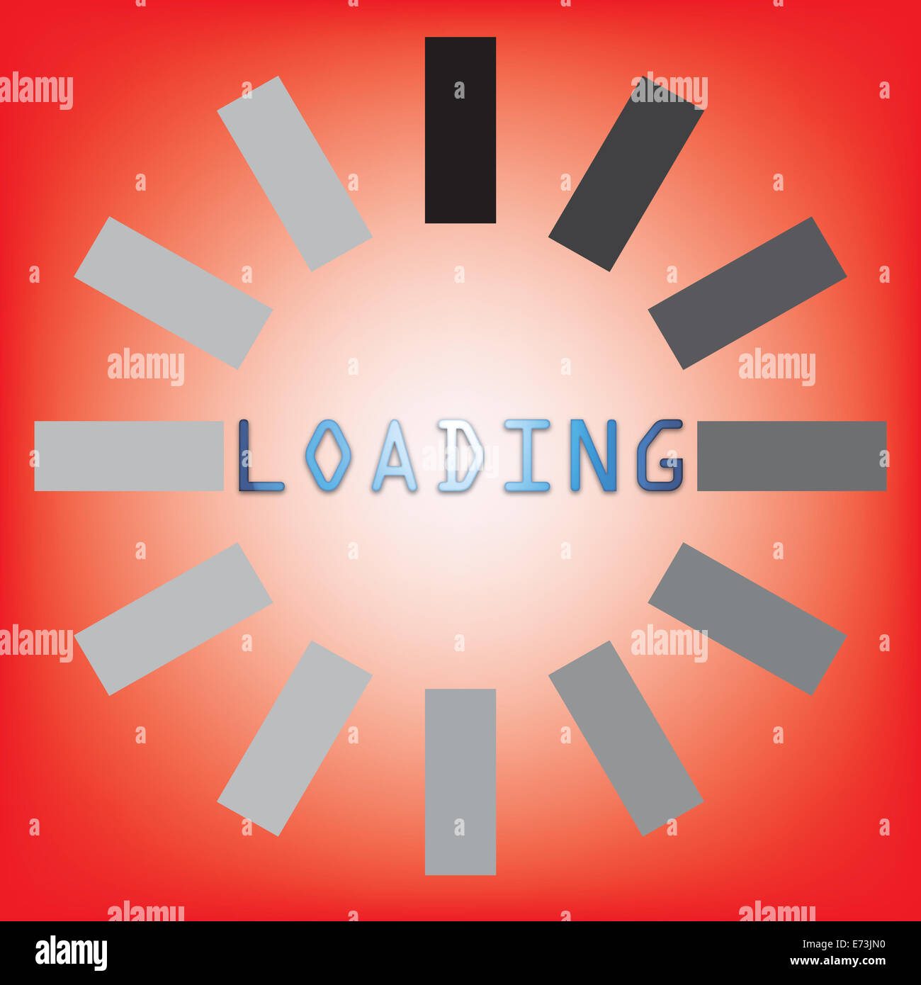 abstract loading symbol on a red background Stock Photo - Alamy