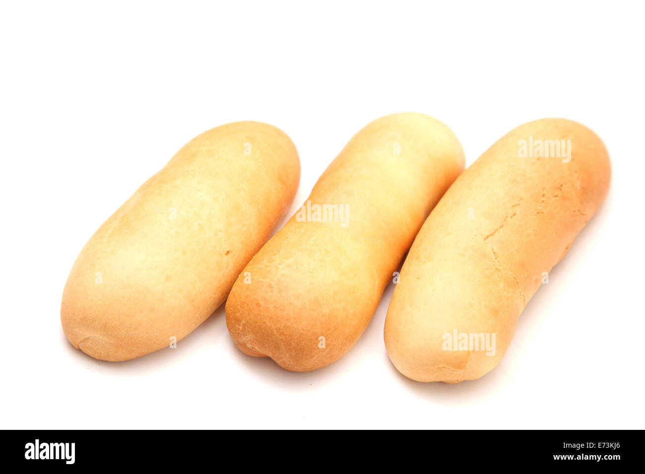 hot dog bun isoalted on white Stock Photo