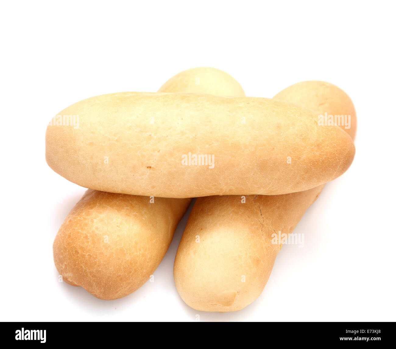 hot dog bun isolated on white Stock Photo
