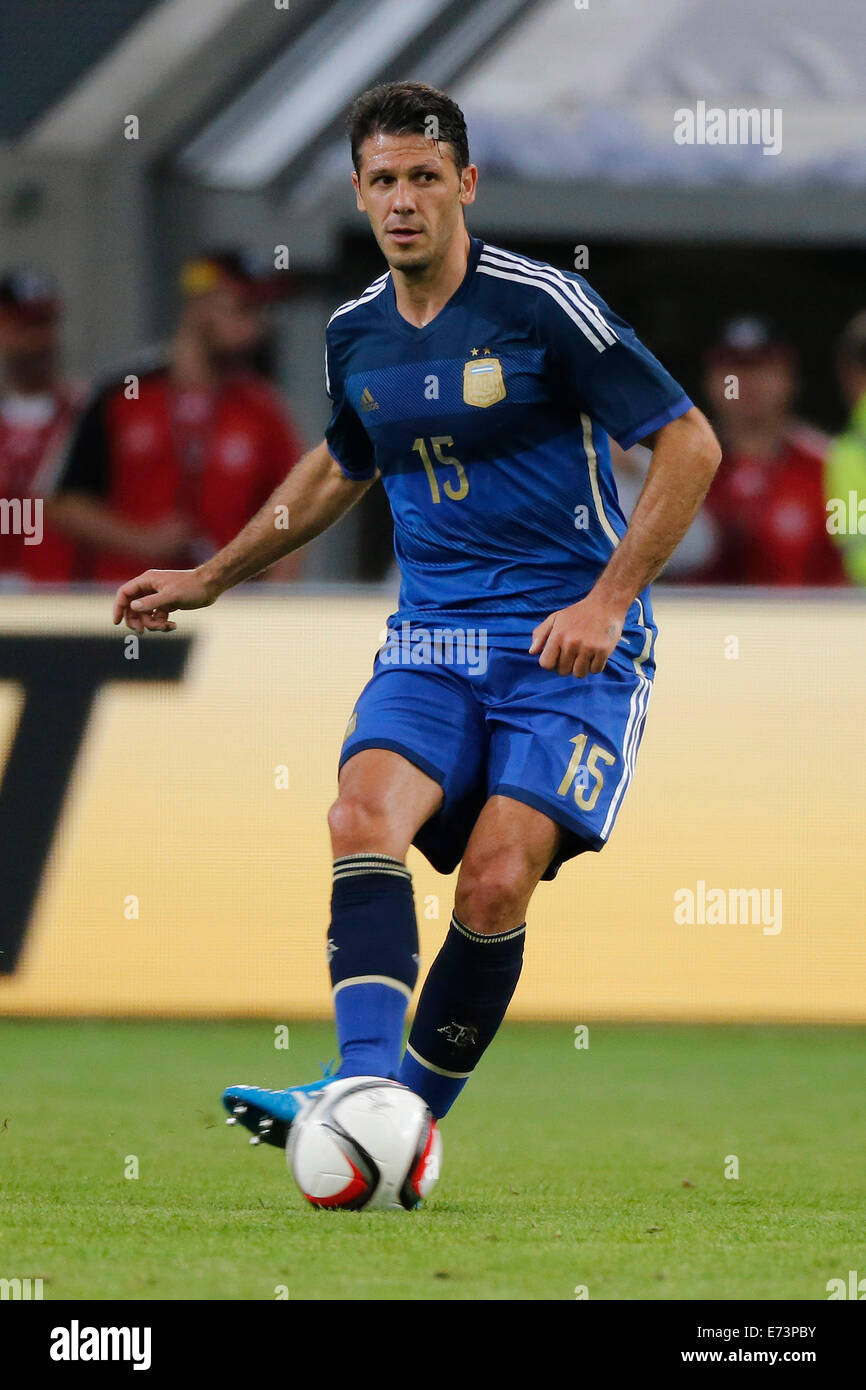 Duesseldorf , Germany, DFB , Football, German National Football Team, Friendly Match Germany vs. Argentina 2-4  in the Esprit-Arena Stadium  in Duesseldorf  on 03.09.2014  Martin DEMICHELIS (ARG) Foto : Norbert Schmidt Stock Photo