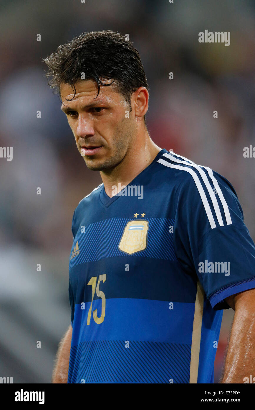 Duesseldorf , Germany, DFB , Football, German National Football Team, Friendly Match Germany vs. Argentina 2-4  in the Esprit-Arena Stadium  in Duesseldorf  on 03.09.2014 Martin DEMICHELIS (ARG) Foto : Norbert Schmidt Stock Photo