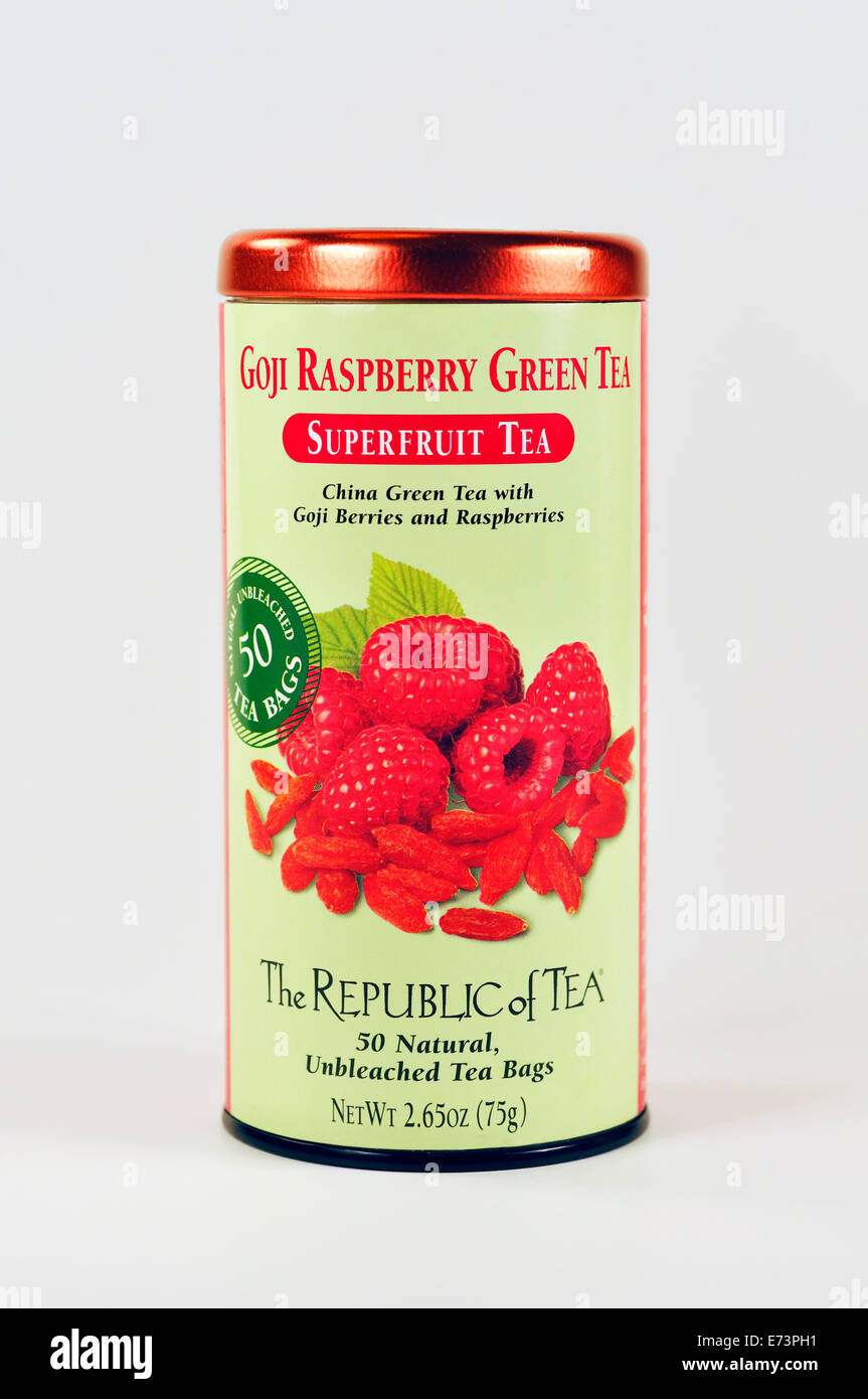 Goji tea with raspberry flavor Stock Photo