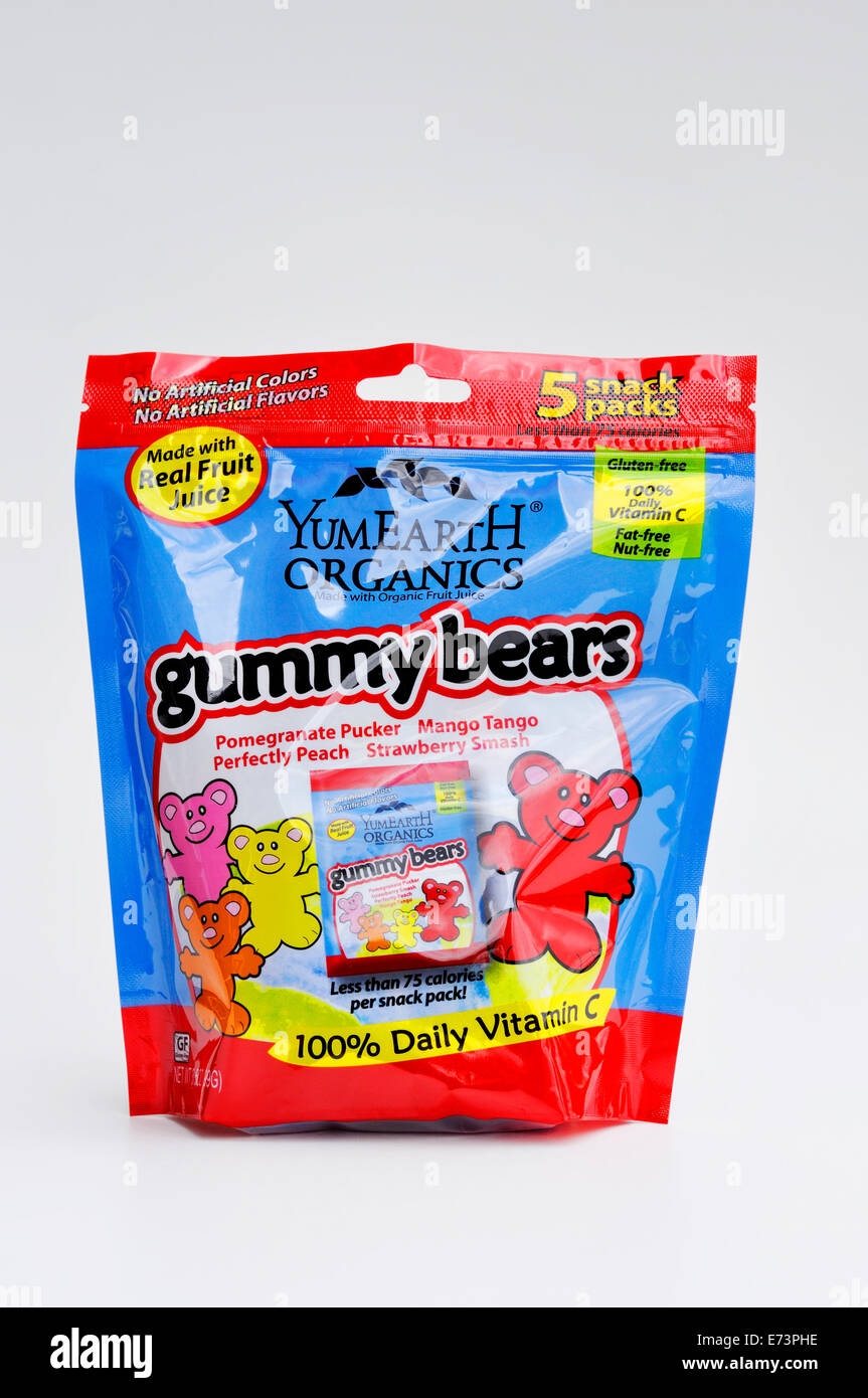 Gummy bears candy in package Stock Photo