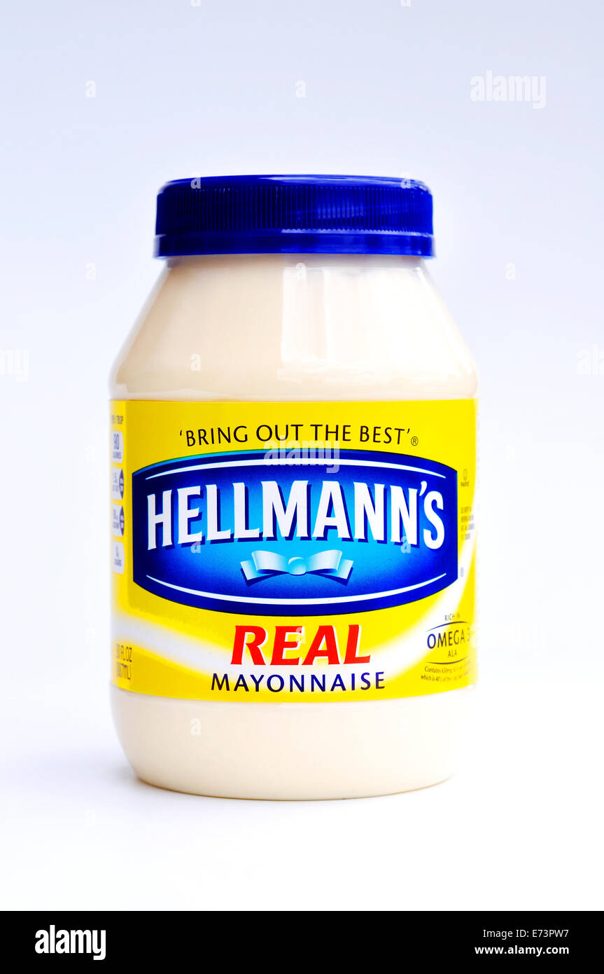 Hellmann's Mayonnaise in jar Stock Photo