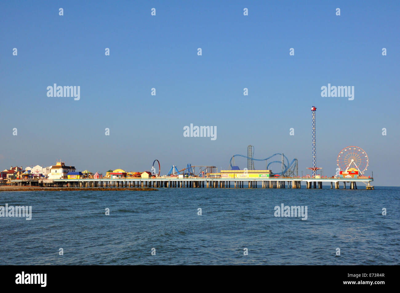 Galveston Island Historic Pleasure Pier, Galveston, Texas, USA Stock Photo