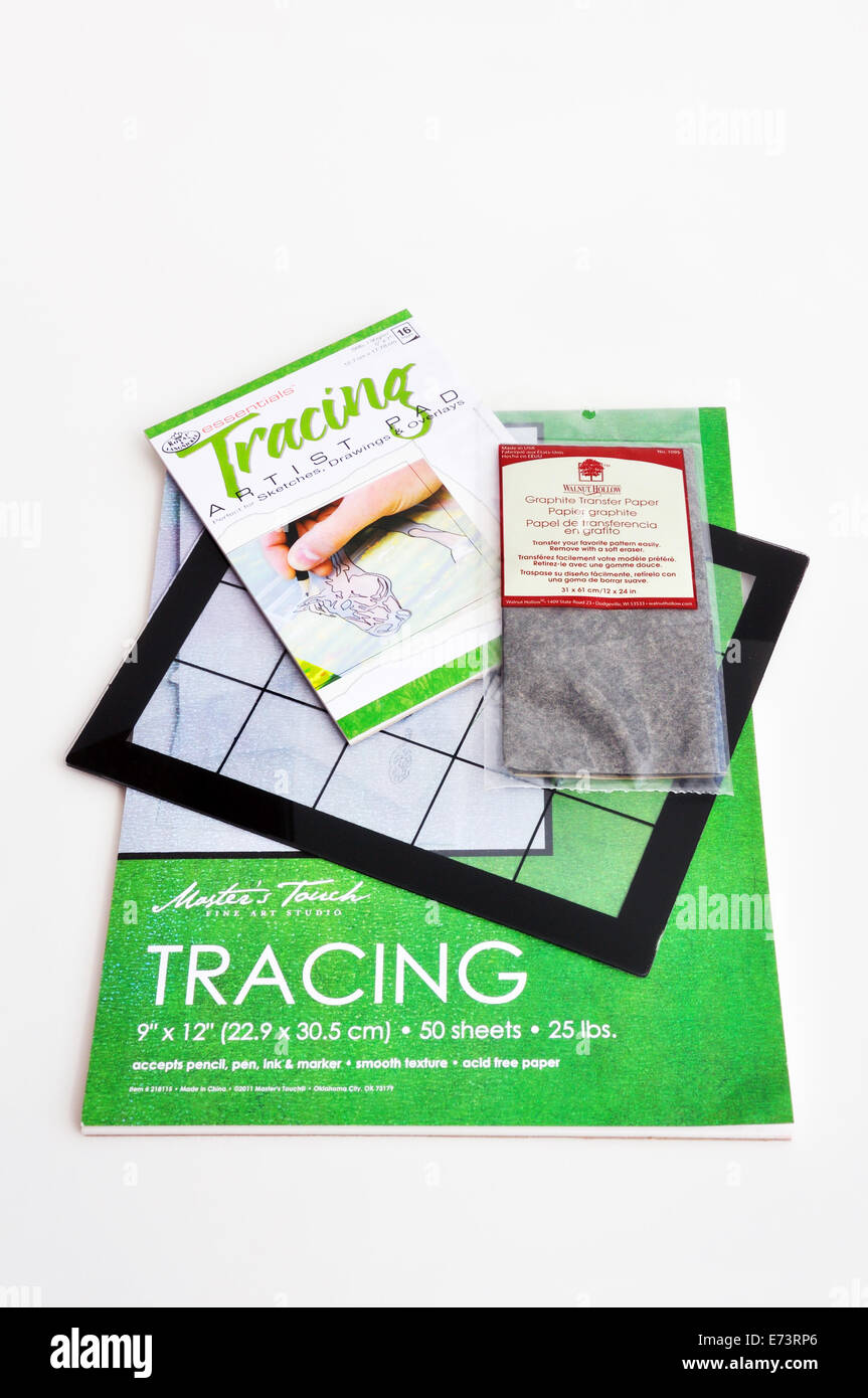 Watercolor supplies - tracing paper Stock Photo