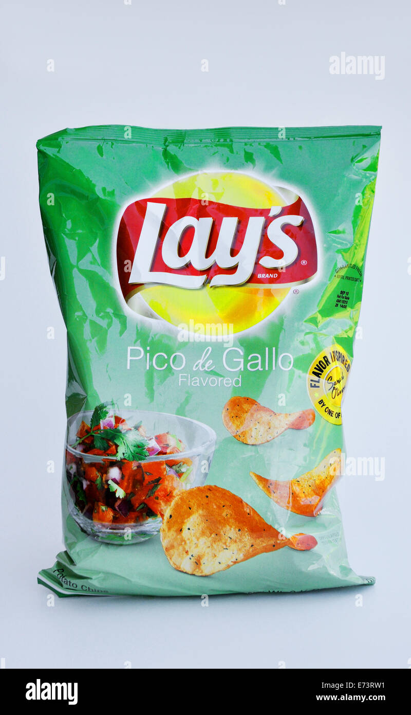 Lay's Pico de Gallo flavored potato chips Stock Photo
