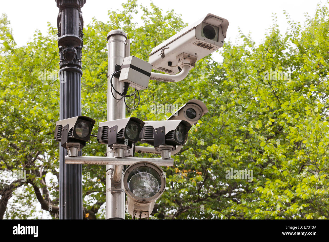 Traffic and automatic car license plate number recognition cameras - Washington, DC USA Stock Photo