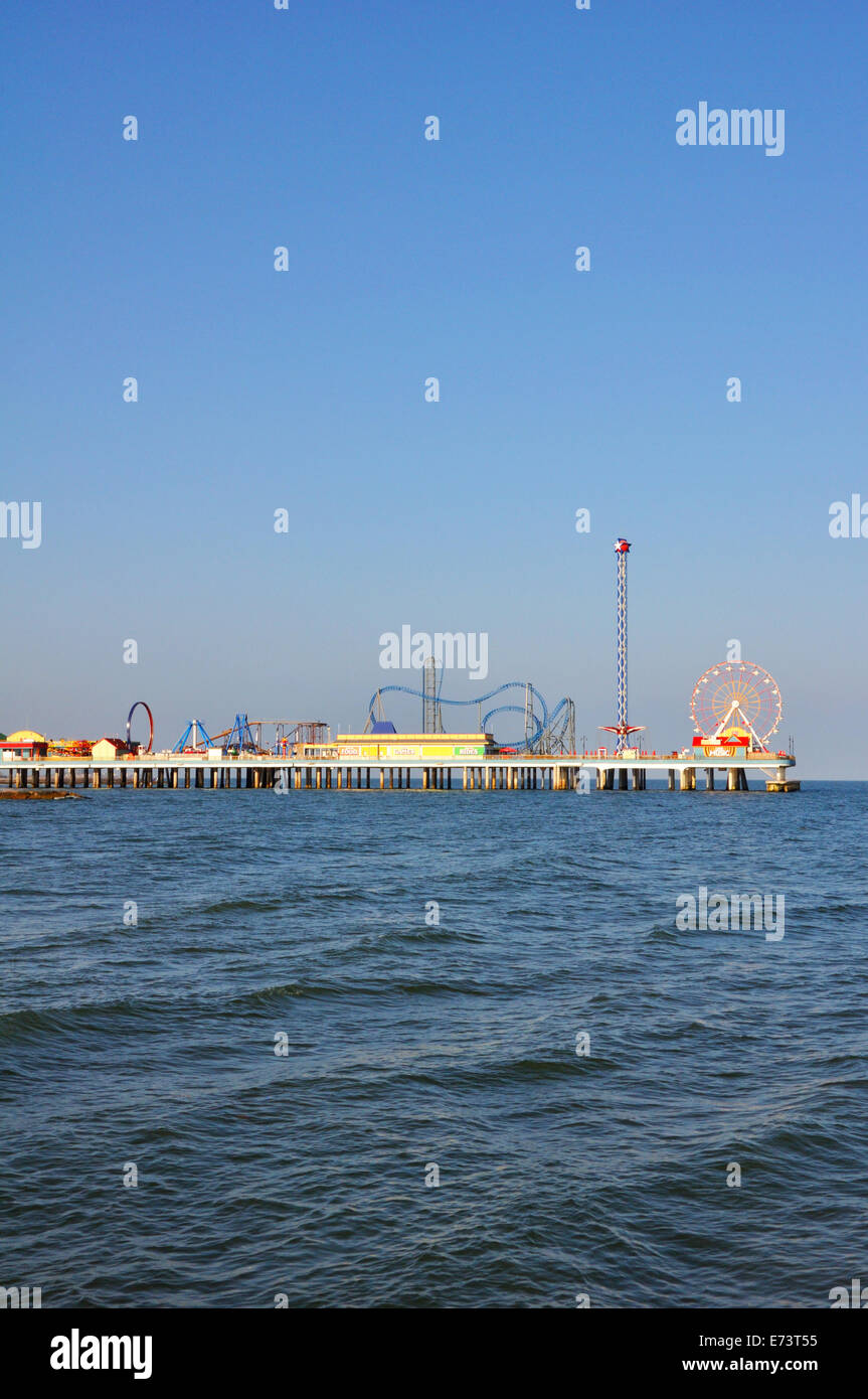 Galveston Island Historic Pleasure Pier, Galveston, Texas, USA Stock