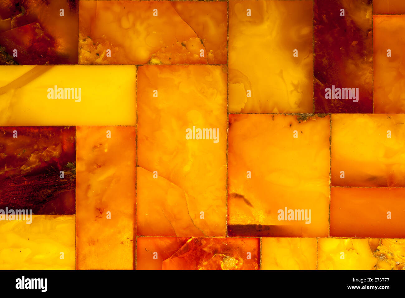Macro. Closeup of amber mosaic as background texture or backdrop ...